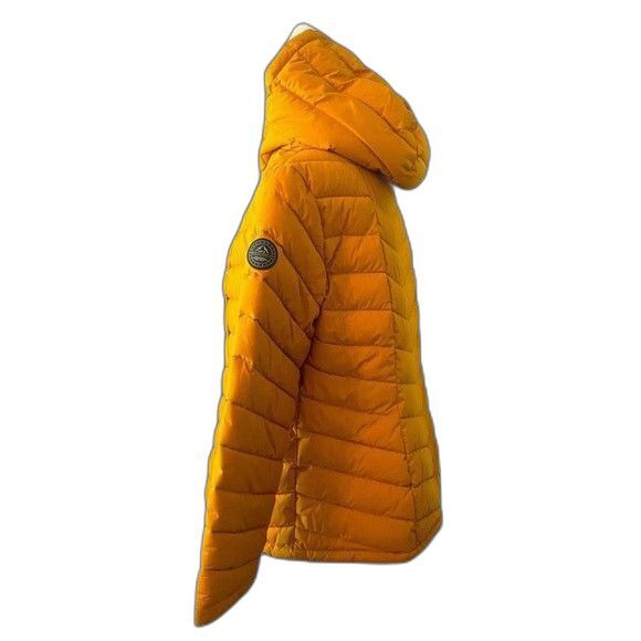 HFX Women's Stretchy Hooded Puffer Jacket Mustard (Yellow) Size XXL - Picture 3 of 9